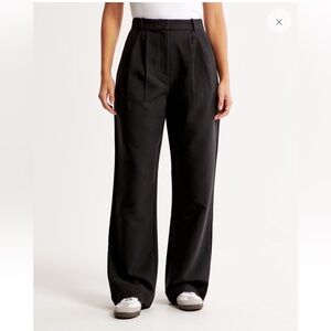 Abercrombie & Fitch Curve Love Sloane Tailored Pant in black, size 29/8 Long